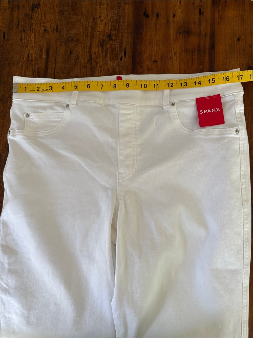 Spanx NWT White Straight Leg Jeans Pull On Stretchy Sz.XL - Picture 5 of 10